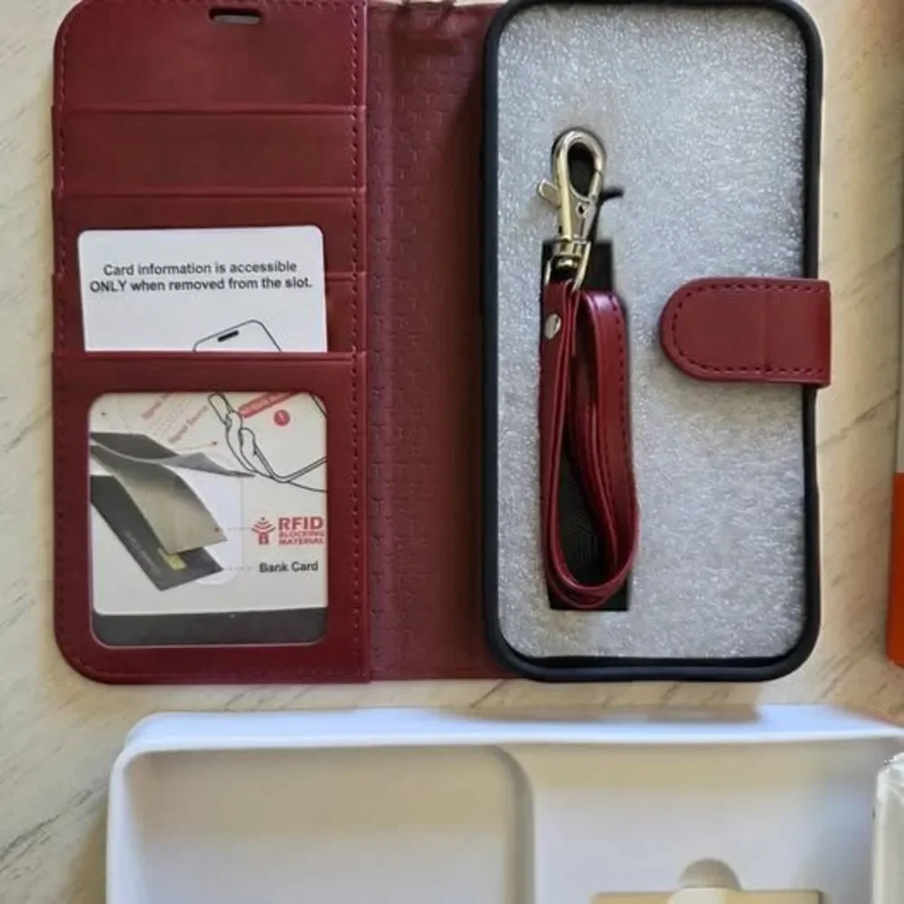 TUCCH Case Wallet with Wrist Strap for iPhone 17 (6.3